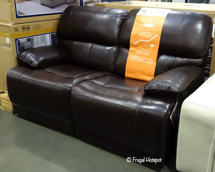 Simon Li Aleena Leather Power Reclining Loveseat Costco Display