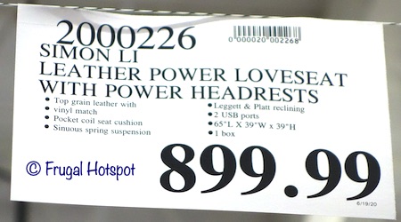 Simon Li Aleena Leather Power Reclining Loveseat Costco Price