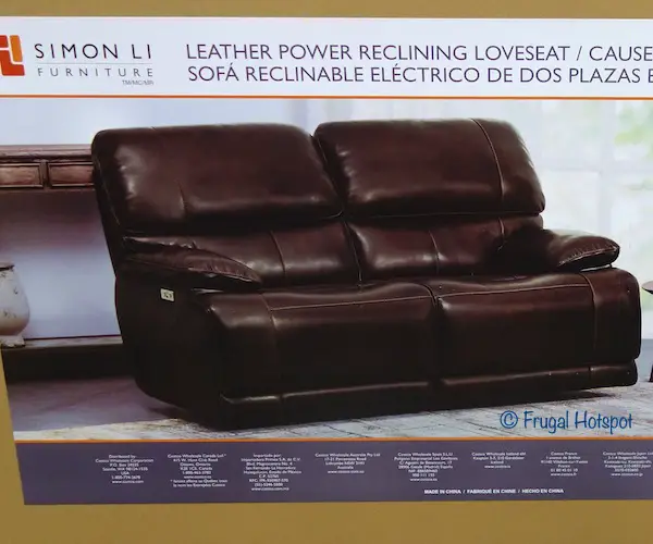 Simon Li Aleena Leather Power Reclining Loveseat Costco