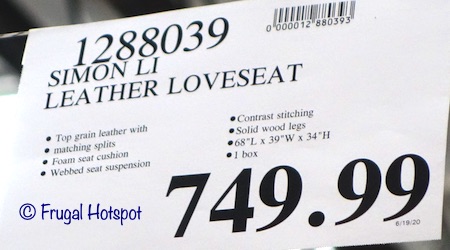 Simon Li Buckley Leather Loveseat Costco Price Simon Li Buckley Leather Loveseat Costco Price