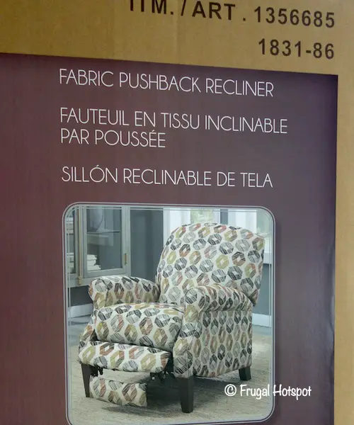 Synergy Home Fabric Pushback Recliner Box Costco 1356685 Synergy Home Fabric Pushback Recliner Box Costco 1356685