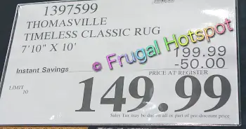 Thomasville Timeless Classic Rug 8x10 | Costco Sale Price