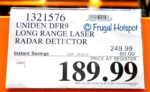 Uniden DFR9 Radar Detector Bundle Costco Sale Price