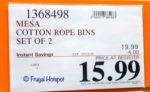 Vanderbilt Mesa Cotton Rope Bins Set Costco Sale Price