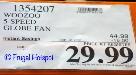 Woozoo Globe Fan Costco Sale Price