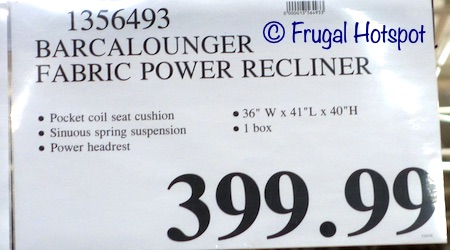 Barcalounger Gray Fabric Power Recliner Costco Price