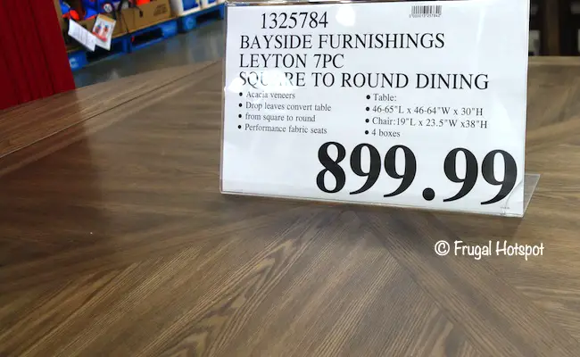 Bayside Furnishings Leyton 7-Pc Square to Round Dining Set Costco Price Bayside Furnishings Leyton 7-Pc Square to Round Dining Set Costco Price