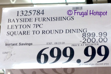 Bayside Furnishings Leyton 7-Piece Square to Round Dining Set Costco Sale Price Bayside Furnishings Leyton 7-Piece Square to Round Dining Set Costco Sale Price