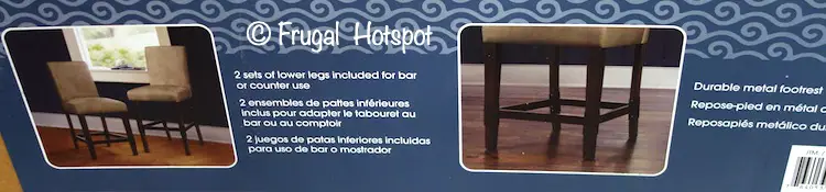 Bayside Furnishings Parson 2-in-1 Bar Stool Adjustable Legs | Costco