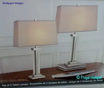 Costco Bridgeport Designs Crystal Panel Table Lamp 2 Pk 79 99
