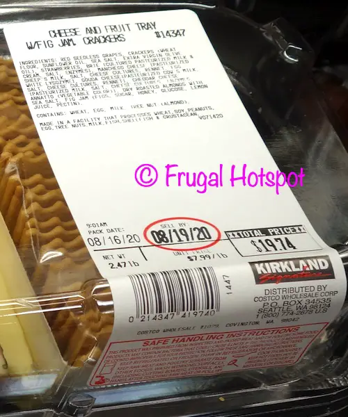 Costco Cheese and Fruit Tray Ingredients (Kirkland Signature)