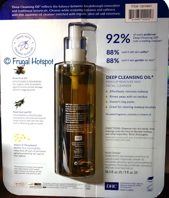 DHC Deep Cleansing Oil Description Costco