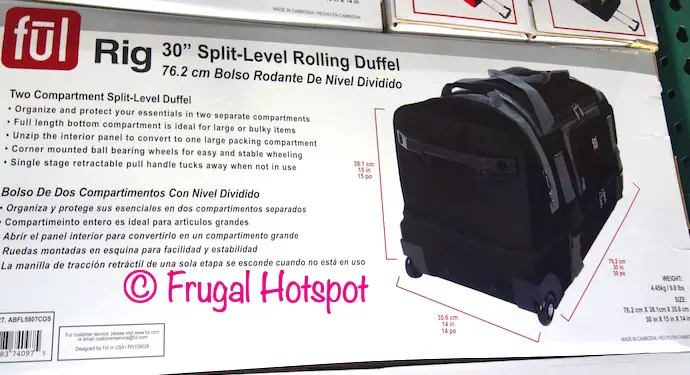 Ful Rig Deluxe 30 Rolling Duffel Description Costco