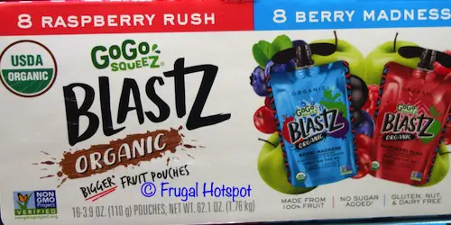 GoGo Squeez Blastz Organic Fruit Pouch Costco