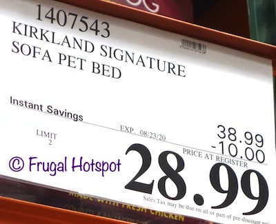 Kirkland Signature Sofa Pet Bed Costco Sale Price