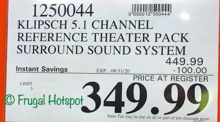 Klipsch Reference Theater Pack Sound System Costco Sale Price