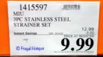 Miu Stainless Steel Mesh Strainers Costco Sale Price