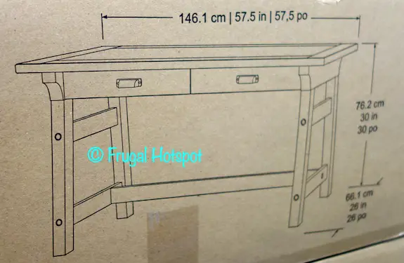 Pike and Main 57 Writing Desk Dimensions Costco