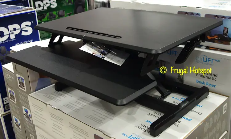 Seville Classics airLIFT Sit-to-Stand Desk Riser | Costco Display Side View