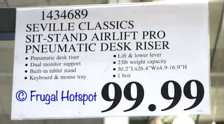 Seville Classics airLIFT Sit-to-Stand Desk Riser | Costco Price