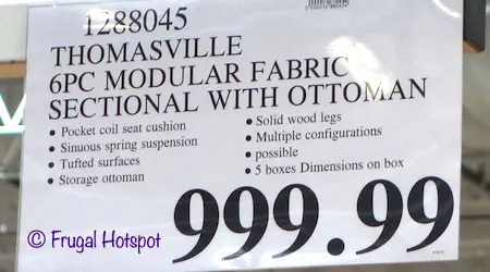 Thomasville 6-Piece Modular Fabric Sectional Costco price Thomasville 6-Piece Modular Fabric Sectional Costco price