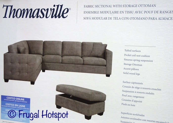Thomasville Kylie Fabric Sectional with Storage Ottoman Costco