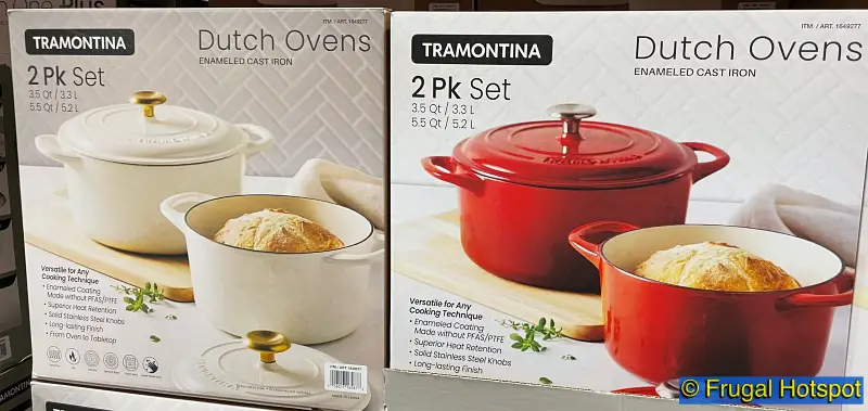 Tramontina Dutch Oven Set in Cream or Red | Costco Item 1649277