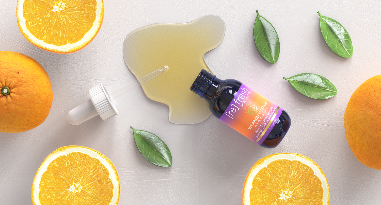 Refresh Skin Therapy Vitamin C Serum image with oranges at Costco