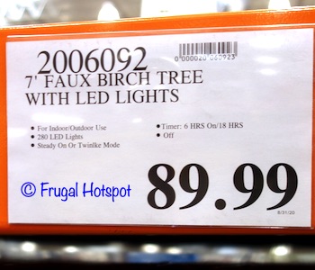 7' Faux Birch Tree with LED Lights 2020 | Costco Price