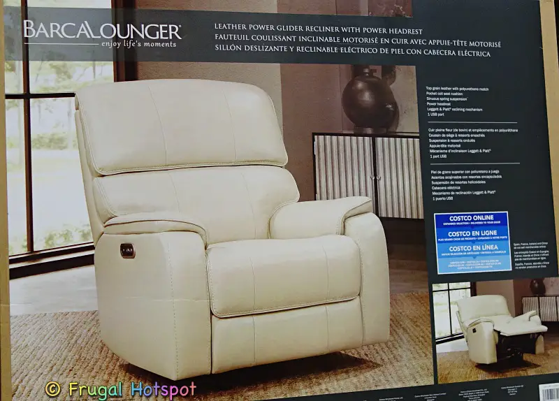Barcalounger Leather Power Glider in Cream | Costco