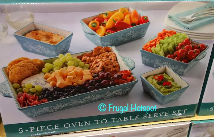 Baum Paisley Oven to Table Serve Set Teal | Costco