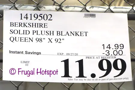 Berkshire Life LuxeLoft Plush Blanket Queen | Costco Sale Price