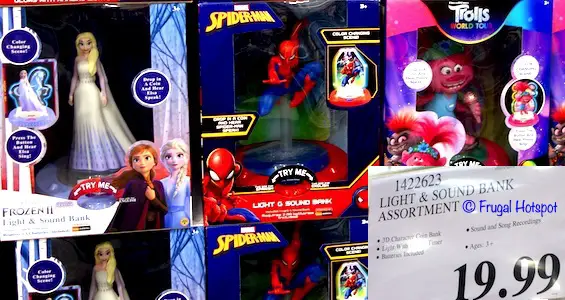 Light & Sound Bank - Disney Frozen II or Marvel Spiderman or Trolls World Tour | Costco 1422623