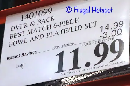 Overandback Best Match 6Pc Bowl Plate Lid Set | Costco Sale Price