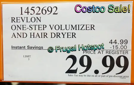 Revlon One-Step Volumizer | Costco Sale Price 