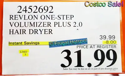 Revlon One-Step Volumizer PLUS | Costco Sale Price | Item 2452692