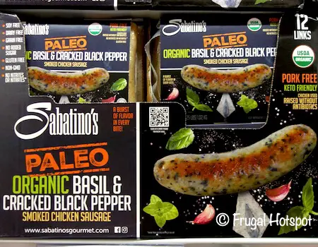 Sabatino's Organic Paleo Basil and Black Pepper Chicken Sausage | Costco