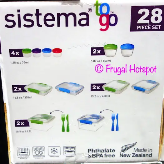 Sistema To Go 28-Piece Food Storage Set Whats Included | Costco