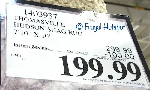 Thomasville Hudson 7x10 Shag Rug | Costco Sale Price