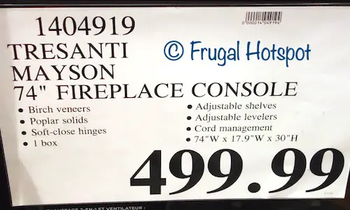 Tresanti Mayson Fireplace Console | Costco price