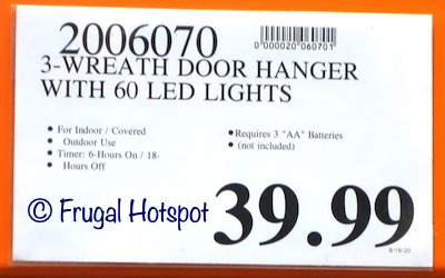 3-Wreath Door Hanger with LED Lights | Costco Price