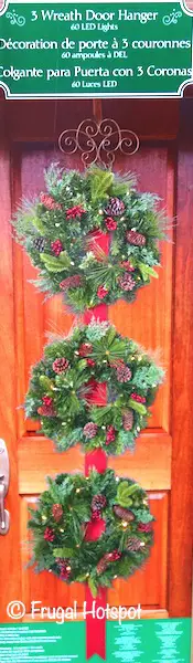 3 Wreath Door Hanger with LED Lights | Costco