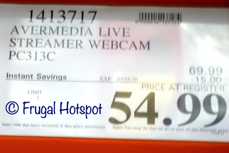 AVerMedia Live Streamer Webcam | Costco Sale Price