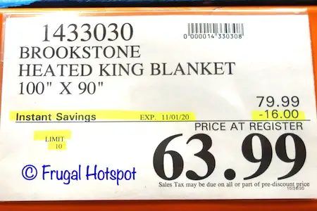 Brookstone Heated Blanket King Size | Costco Sale Price