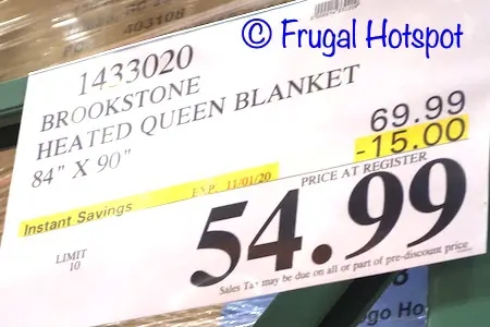 Brookstone Heated Blanket Queen Size | Costco Sale Price