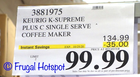 Keurig K-Supreme Plus C Single Serve Coffee Maker | Costco Sale Price