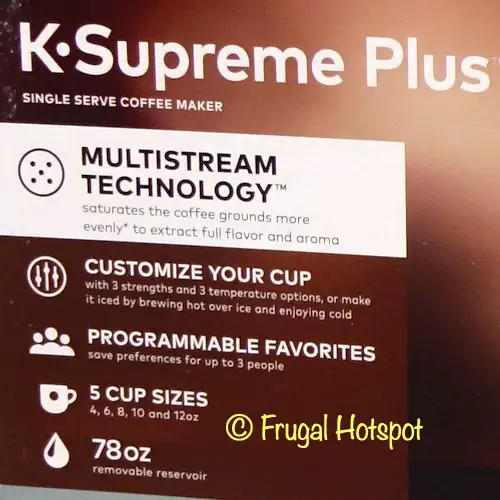 Keurig K-Supreme Plus C Single Serve Coffee Maker Description | Costco