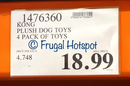 Kong Plush Dog Toys 4-Piece Play Pack | Costco Price