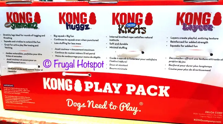 Kong Plush Dog Toys 4-Piece Play Pack Description | Costco