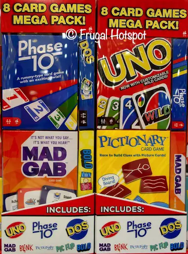 Matteel Mega Card Games, Uno, Phase 10, Mad Gab, BOLD, Blink, DOS, Pictionary, Pic Flip | Costco